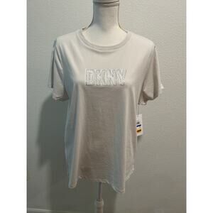 DKNY Sport Women's Cotton Embellished-logo T-shirt In Sand Choose Your Size New